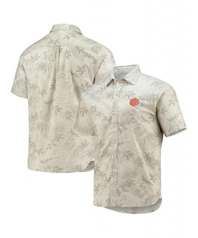 Men's Oatmeal Clemson Tigers Forest Fronds Button-Up Shirt $33.90 Shirts