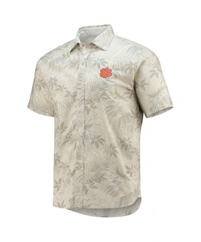 Men's Oatmeal Clemson Tigers Forest Fronds Button-Up Shirt $33.90 Shirts