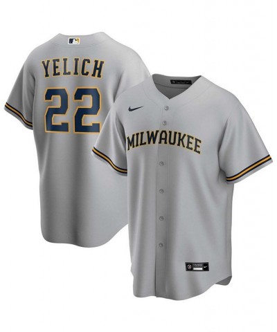 Men's Christian Yelich Gray Milwaukee Brewers Alternate Replica Player Jersey $72.50 Jersey