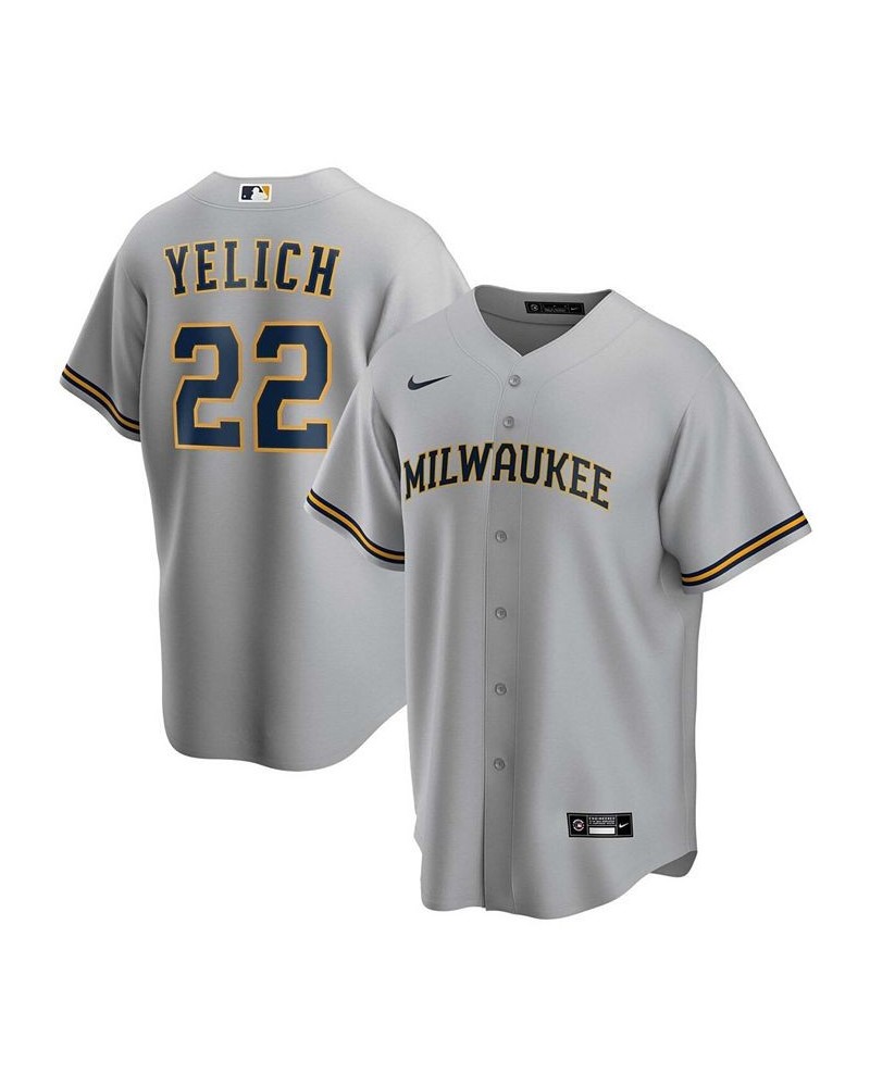 Men's Christian Yelich Gray Milwaukee Brewers Alternate Replica Player Jersey $72.50 Jersey