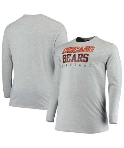 Men's Big and Tall Heathered Gray Chicago Bears Practice Long Sleeve T-shirt $21.59 T-Shirts