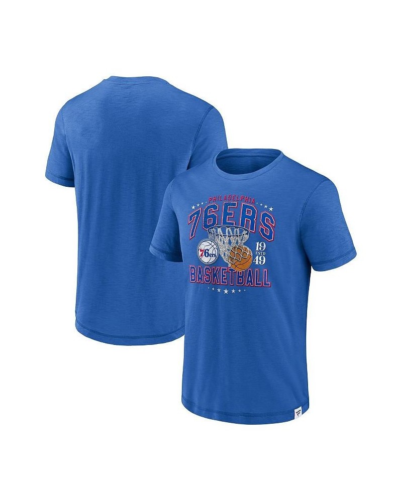 Men's Branded Royal Philadelphia 76ers Reinforce True Classics Vintage-like Slub T-shirt $20.25 T-Shirts