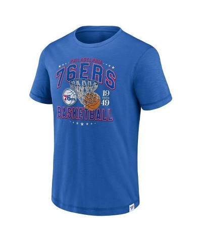 Men's Branded Royal Philadelphia 76ers Reinforce True Classics Vintage-like Slub T-shirt $20.25 T-Shirts