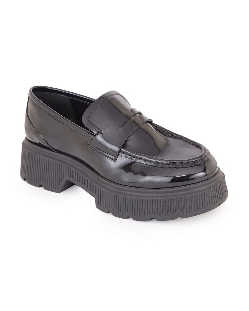 Women's Marge Lug Sole Loafers Black $58.11 Shoes