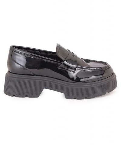 Women's Marge Lug Sole Loafers Black $58.11 Shoes