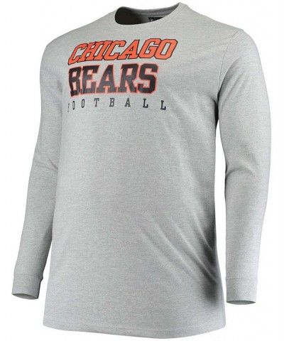 Men's Big and Tall Heathered Gray Chicago Bears Practice Long Sleeve T-shirt $21.59 T-Shirts