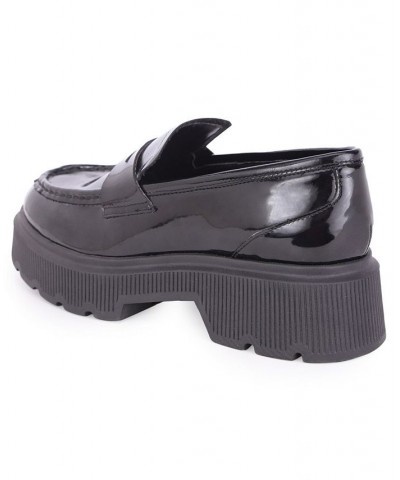 Women's Marge Lug Sole Loafers Black $58.11 Shoes