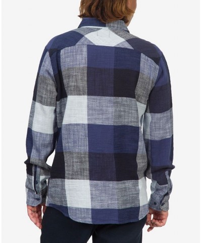 Men's Tampa Long Sleeves Woven Shirt Blue Indigo $17.88 Shirts