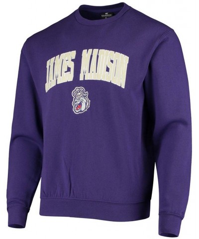 Men's Big and Tall Purple James Madison Dukes Arch Logo Tackle Twill Pullover Sweatshirt $30.59 Sweatshirt