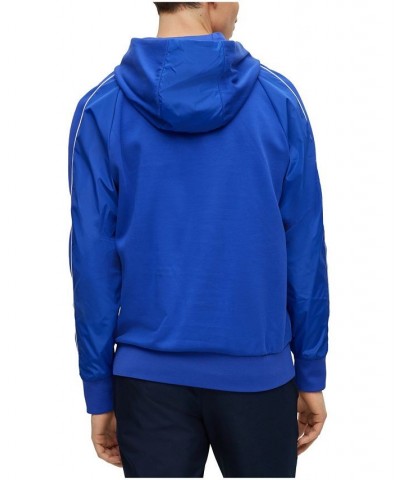 BOSS Men's Porsche Water-Repellent Mercerized-Cotton Blend Hoodie Blue $77.40 Sweatshirt