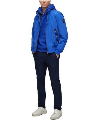 BOSS Men's Porsche Water-Repellent Mercerized-Cotton Blend Hoodie Blue $77.40 Sweatshirt