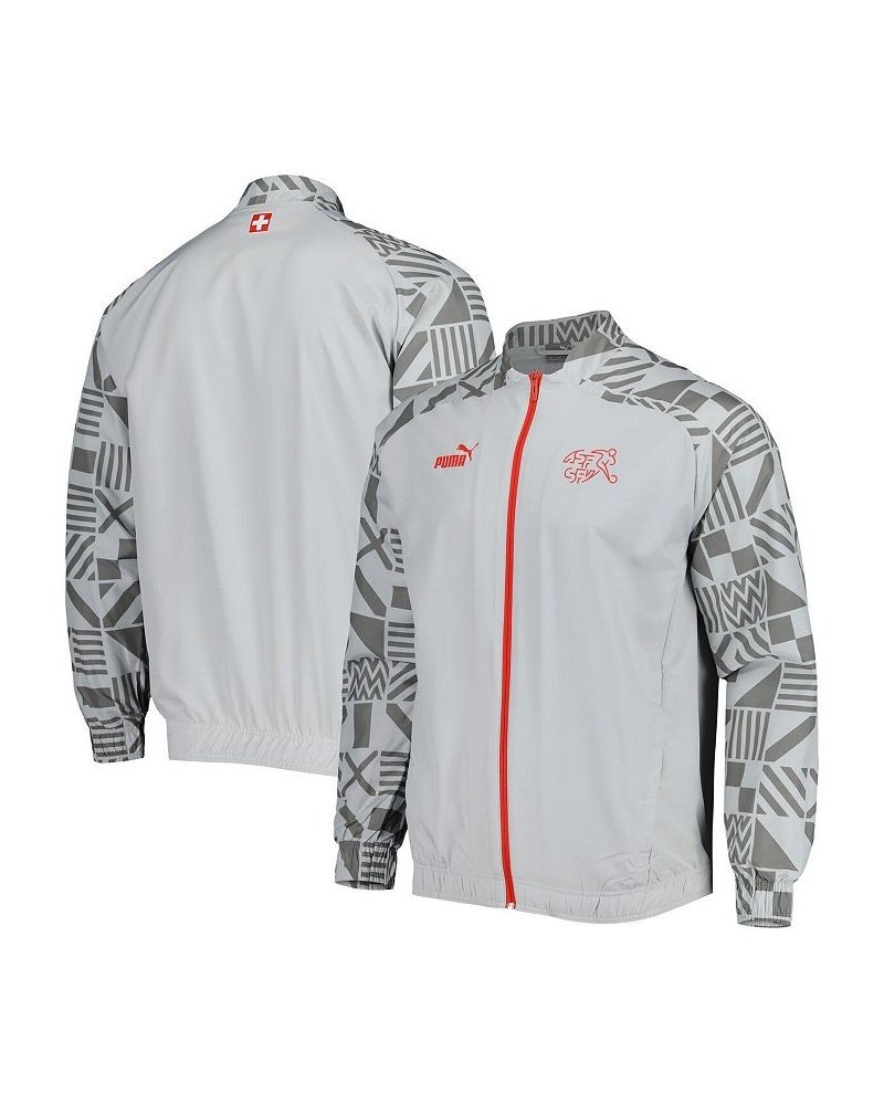 Men's Gray Switzerland National Team Pre-Match Raglan Full-Zip Training Jacket $45.00 Jackets