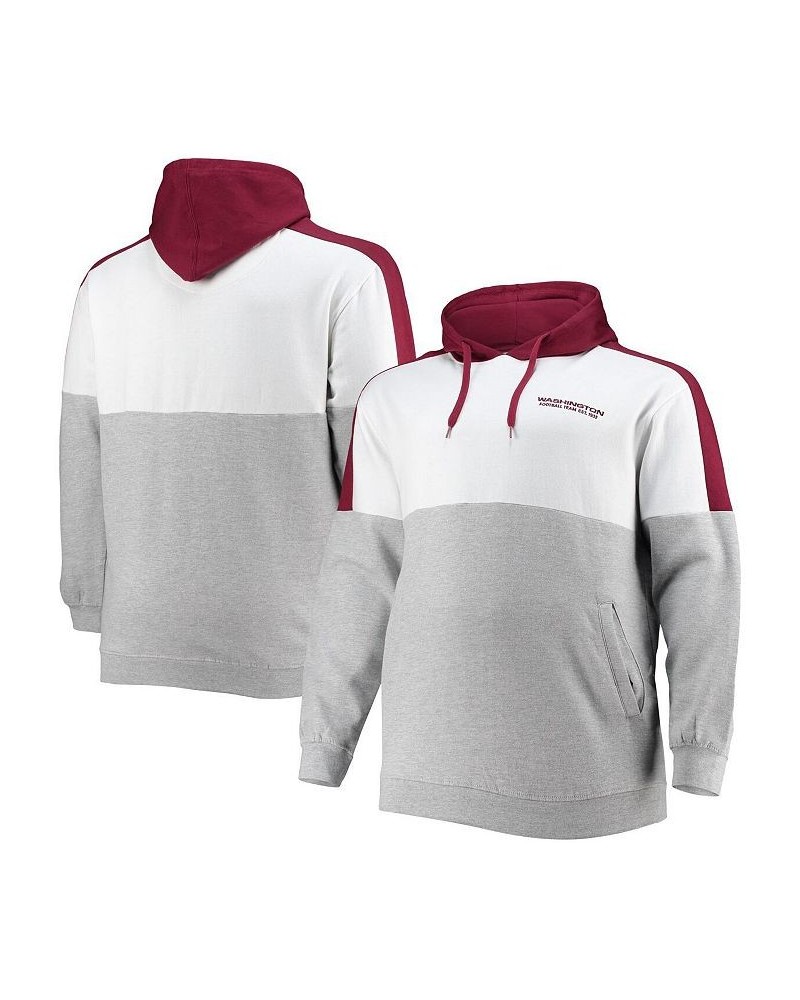 Men's Burgundy, Heathered Gray Washington Football Team Big and Tall Team Logo Pullover Hoodie $44.19 Sweatshirt