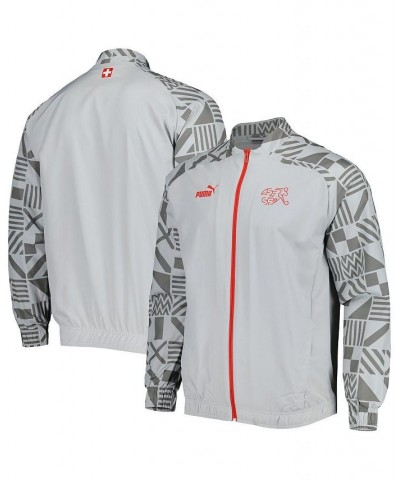 Men's Gray Switzerland National Team Pre-Match Raglan Full-Zip Training Jacket $45.00 Jackets