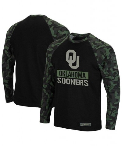 Men's Black and Camo Oklahoma Sooners OHT Military-Inspired Appreciation Big and Tall Raglan Long Sleeve T-shirt $29.40 T-Shirts