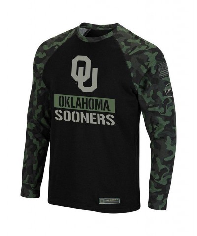 Men's Black and Camo Oklahoma Sooners OHT Military-Inspired Appreciation Big and Tall Raglan Long Sleeve T-shirt $29.40 T-Shirts