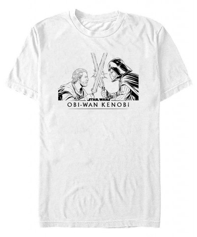 Men's Star Wars Obi Wan Kenobi Obi Clash T-shirt White $15.05 T-Shirts