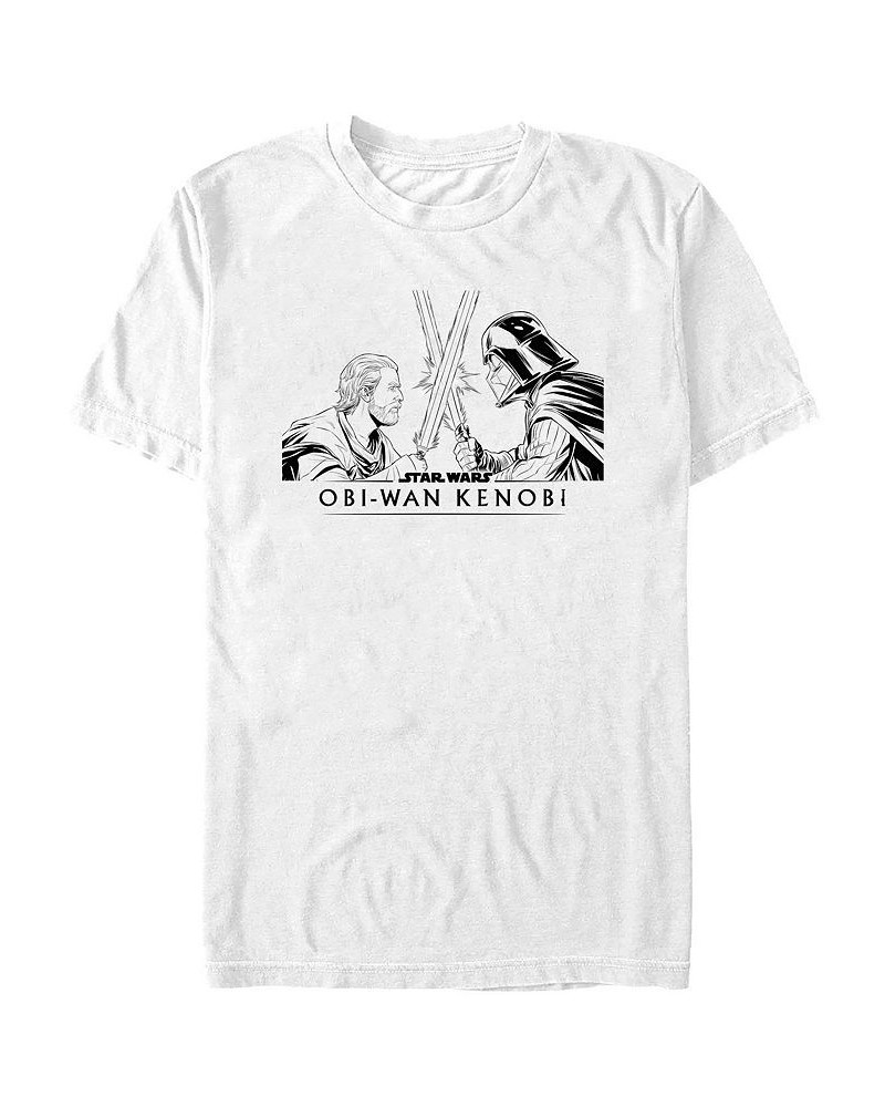 Men's Star Wars Obi Wan Kenobi Obi Clash T-shirt White $15.05 T-Shirts