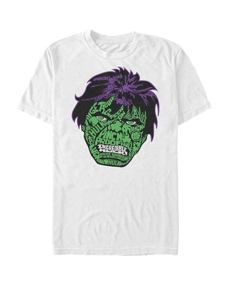 Marvel Men's Retro Good Luck Hulk Big Face, Short Sleeve T-Shirt White $19.59 T-Shirts