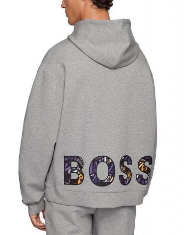 BOSS Men's NBA Los Angeles Lakers Cotton-Blend Hoodie Gray $71.94 Sweatshirt