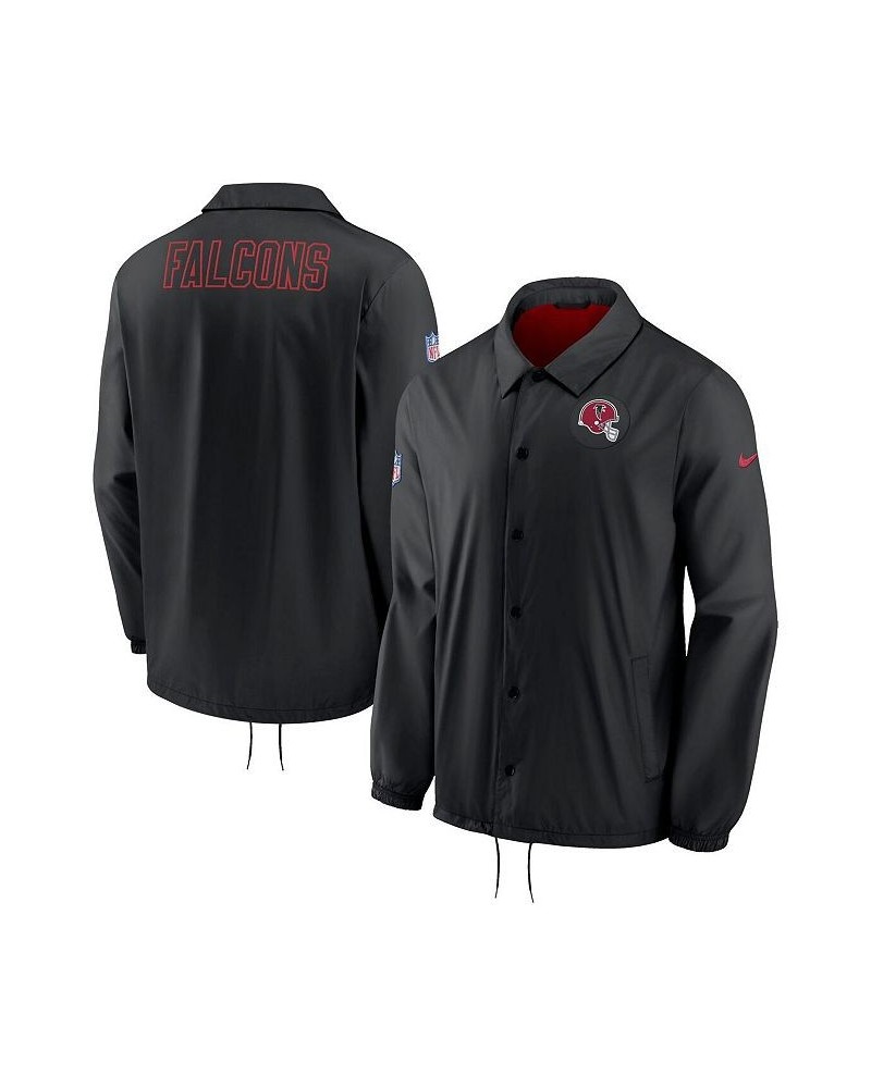 Men's Black Atlanta Falcons Sideline Coaches Full-Snap Jacket $43.20 Jackets