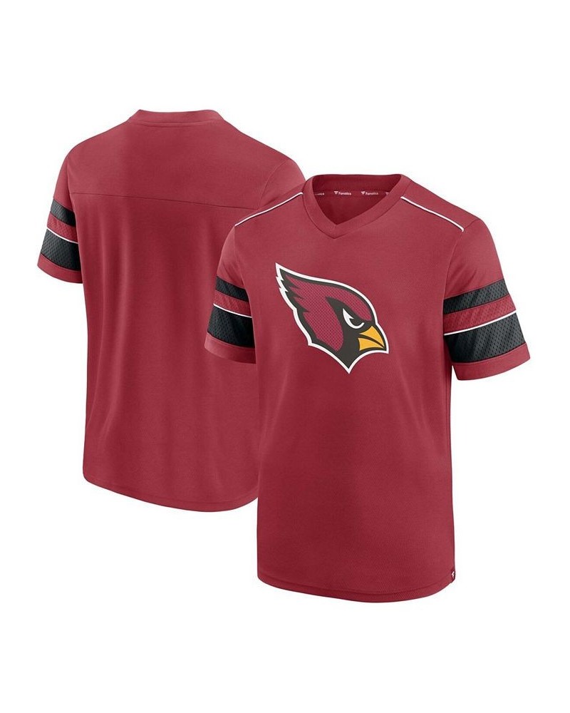 Men's Cardinal Arizona Cardinals Textured Hashmark V-Neck T-shirt $27.60 T-Shirts