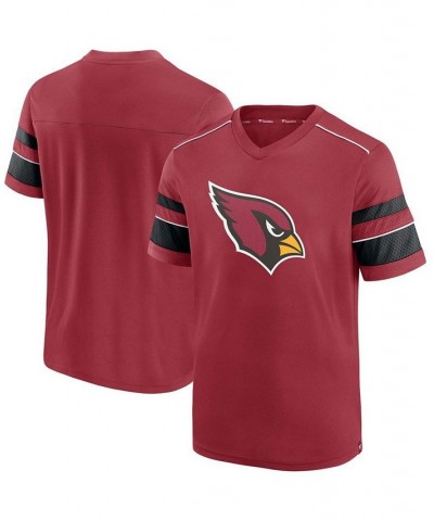 Men's Cardinal Arizona Cardinals Textured Hashmark V-Neck T-shirt $27.60 T-Shirts