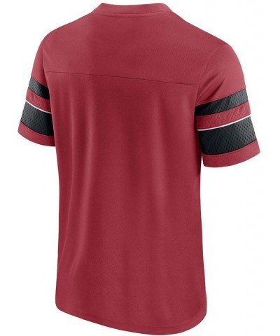 Men's Cardinal Arizona Cardinals Textured Hashmark V-Neck T-shirt $27.60 T-Shirts