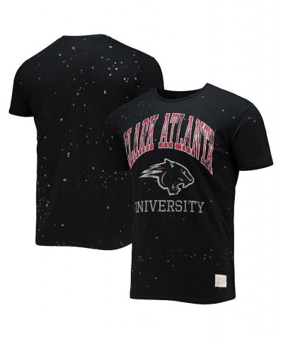 Men's Black Clark Atlanta University Panthers Bleach Splatter T-shirt $19.35 T-Shirts