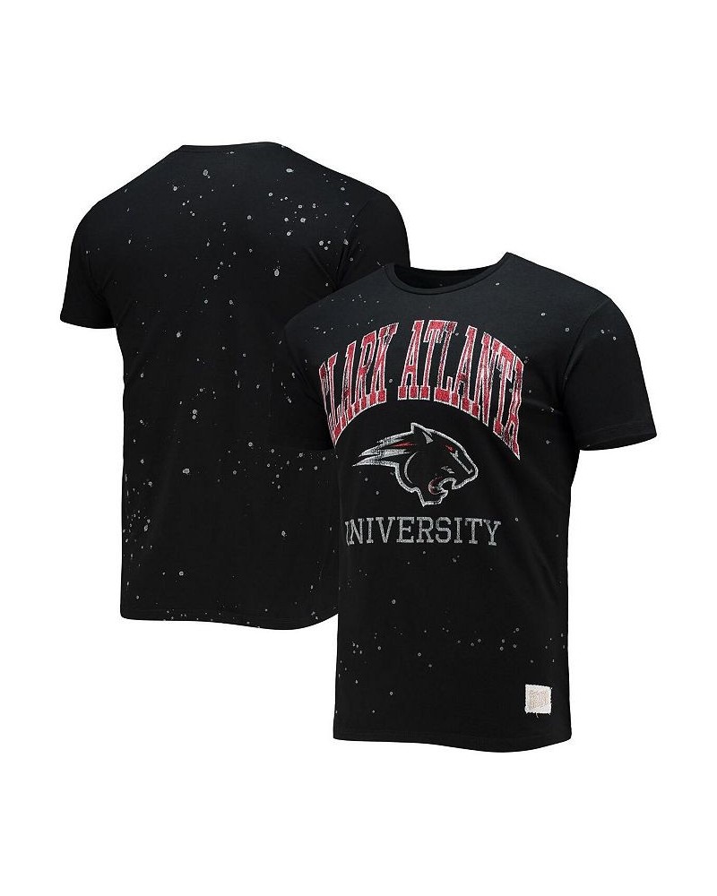 Men's Black Clark Atlanta University Panthers Bleach Splatter T-shirt $19.35 T-Shirts