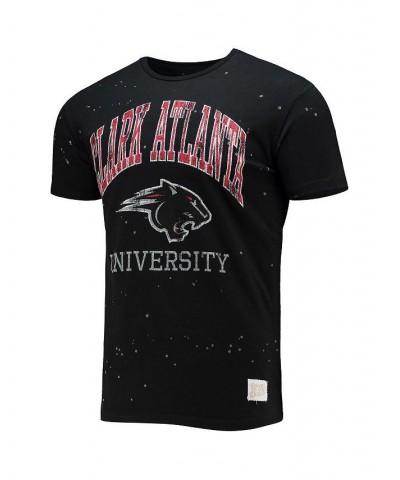 Men's Black Clark Atlanta University Panthers Bleach Splatter T-shirt $19.35 T-Shirts