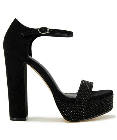 Women's Candy Platform Dress Sandal Black $53.97 Shoes