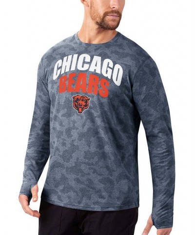 Men's Navy Chicago Bears Camo Performance Long Sleeve T-shirt $36.39 T-Shirts