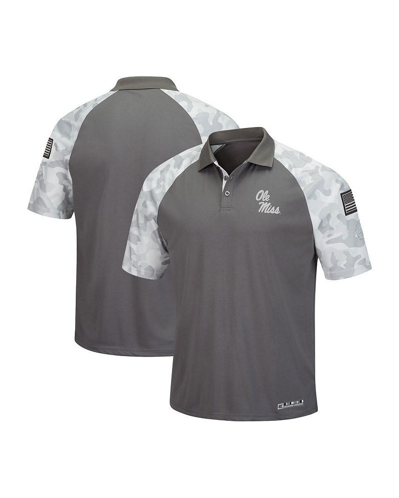 Men's Gray, Camo Ole Miss Rebels OHT Military-Inspired Appreciation Raglan Zoomie Polo Shirt $27.60 Polo Shirts