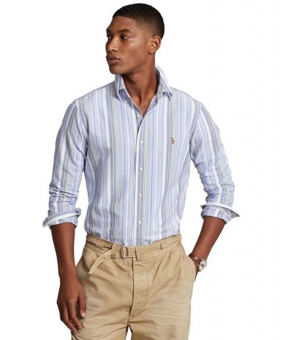 Men's Classic-Fit Striped Oxford Shirt Blue $49.95 Shirts