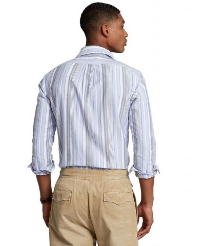 Men's Classic-Fit Striped Oxford Shirt Blue $49.95 Shirts