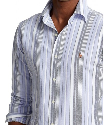 Men's Classic-Fit Striped Oxford Shirt Blue $49.95 Shirts