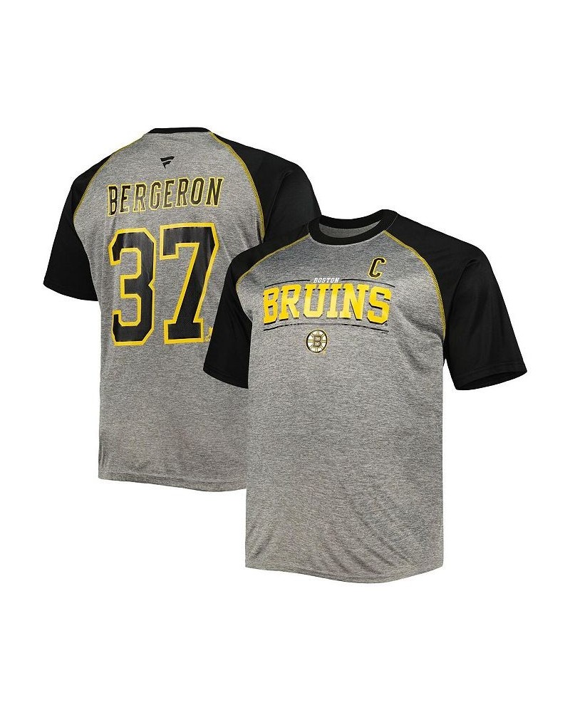 Men's Boston Bruins Big and Tall Captain Patch Contrast Raglan Name and Number T-shirt $22.55 T-Shirts