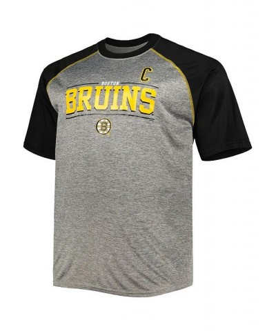 Men's Boston Bruins Big and Tall Captain Patch Contrast Raglan Name and Number T-shirt $22.55 T-Shirts