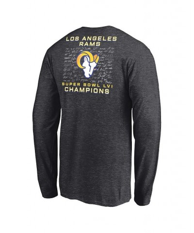 Men's Branded Charcoal Los Angeles Rams Super Bowl LVI Champions Big Tall Signature Roster Long Sleeve T-shirt $28.90 T-Shirts