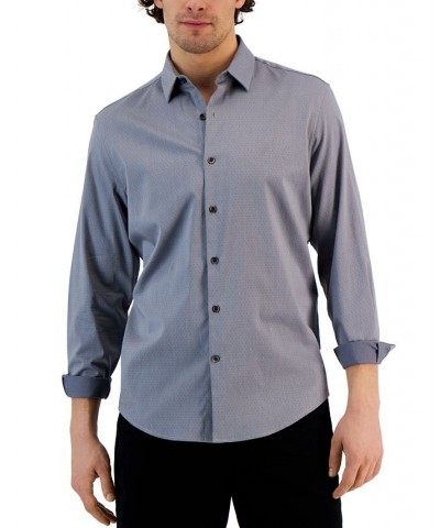 Men's Modern Classic-Fit Stretch Dot Dobby Button-Down Shirt Gray $19.19 Shirts