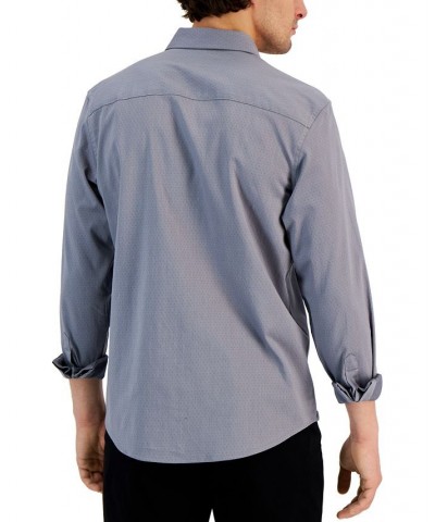 Men's Modern Classic-Fit Stretch Dot Dobby Button-Down Shirt Gray $19.19 Shirts