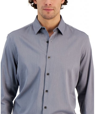 Men's Modern Classic-Fit Stretch Dot Dobby Button-Down Shirt Gray $19.19 Shirts