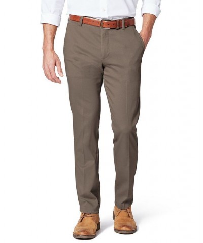 Men's Easy Slim Fit Khaki Stretch Pants Brown $22.00 Pants