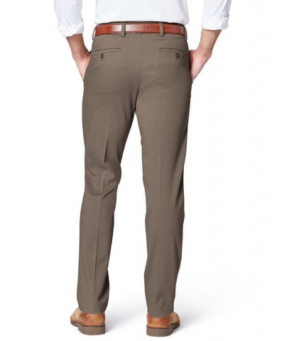 Men's Easy Slim Fit Khaki Stretch Pants Brown $22.00 Pants