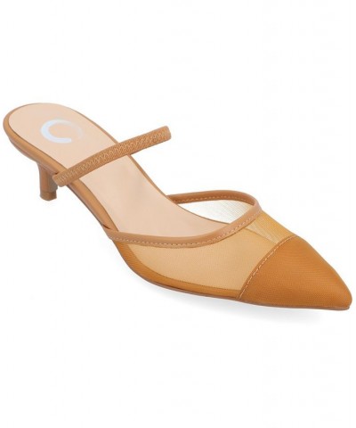 Women's Allana Mesh Heels Tan/Beige $48.00 Shoes