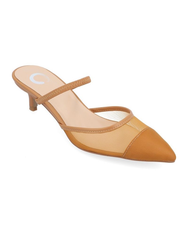 Women's Allana Mesh Heels Tan/Beige $48.00 Shoes