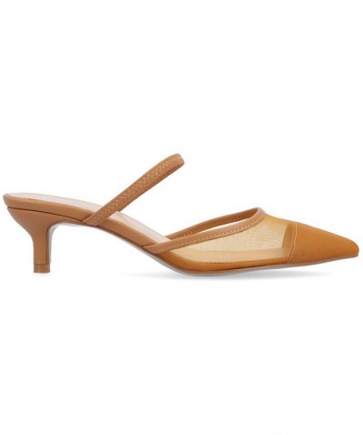 Women's Allana Mesh Heels Tan/Beige $48.00 Shoes