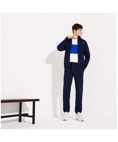 Fleece Sweat Pants with Elastic Leg Opening Blue $34.96 Pants