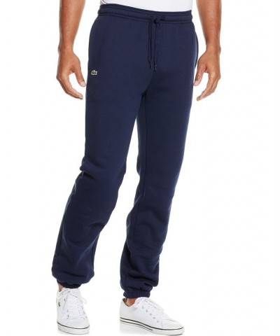 Fleece Sweat Pants with Elastic Leg Opening Blue $34.96 Pants